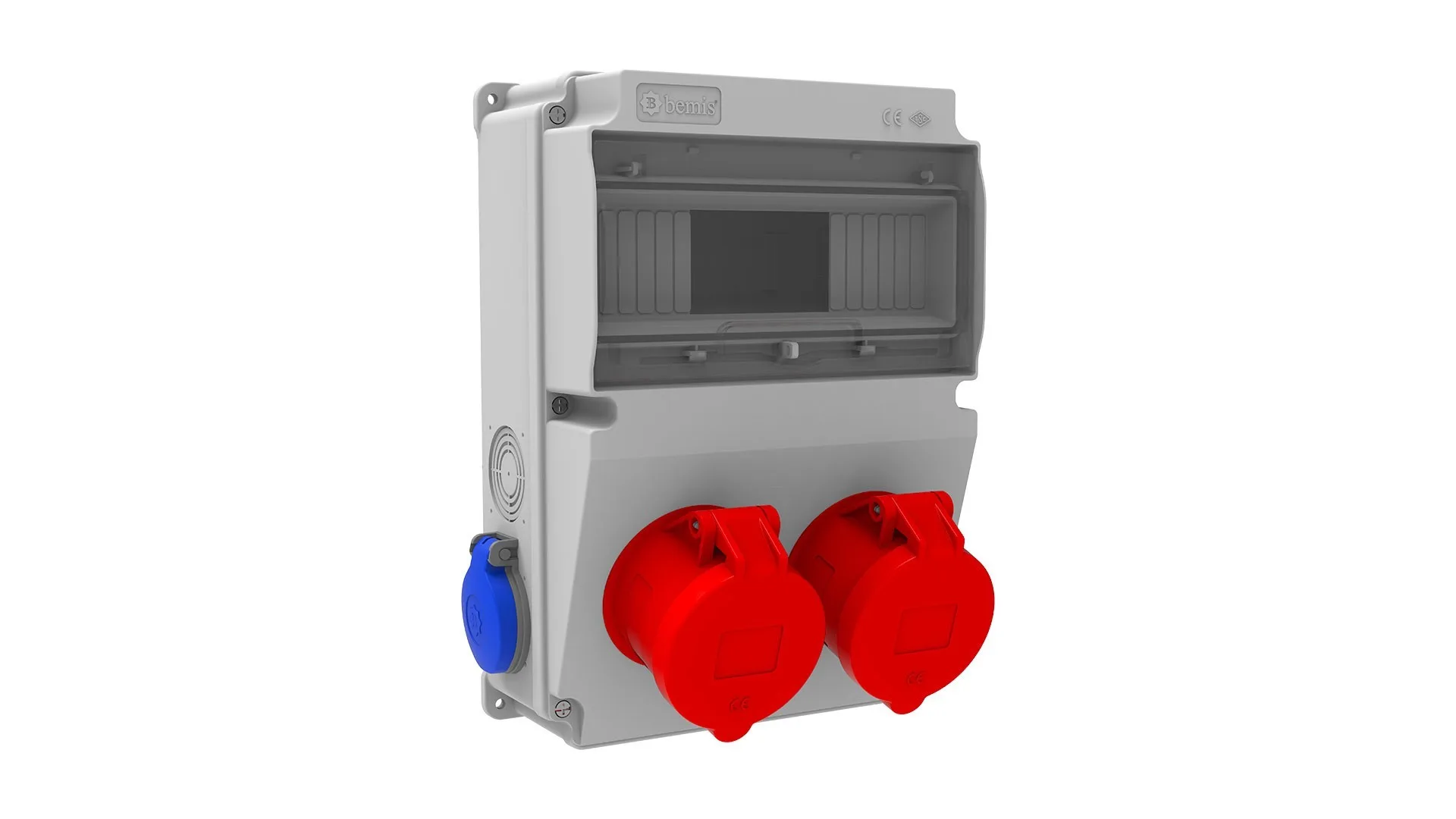 BD2M2234-2020 Bemis 5/32A. 380V. 2 Ad. Ön - 1/16A. 220V. 2 Ad. Yan (ABS) IP44 BD2M2234-2020 - Görsel 1