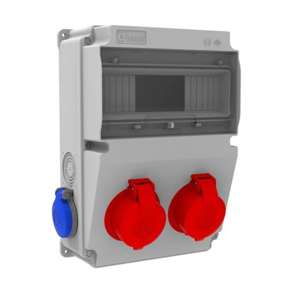 Bemis 3/25A. 380V. 2 Ad. Ön - 1/16A. 220V. 2 Ad. Yan (ABS-H.F.) IP44 BH2M2205-2020