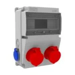 Bemis 5/16A. 380V. 2 Ad. Ön - 1/16A. 220V. 2 Ad. Yan (ABS-H.F.) IP44 BH2M2218-2020