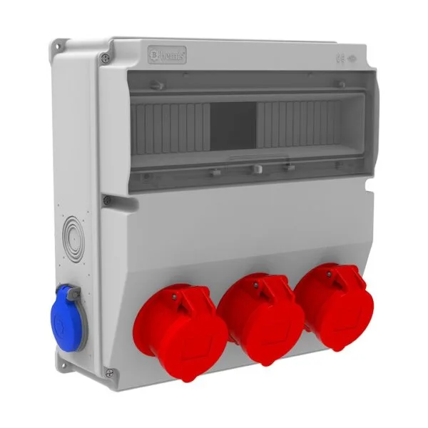 Bemis 5/16A. 380V. 3 Ad. Ön - 1/16A. 220V. 2 Ad. Yan (ABS-H.F.) IP44 BH9M2318-2020