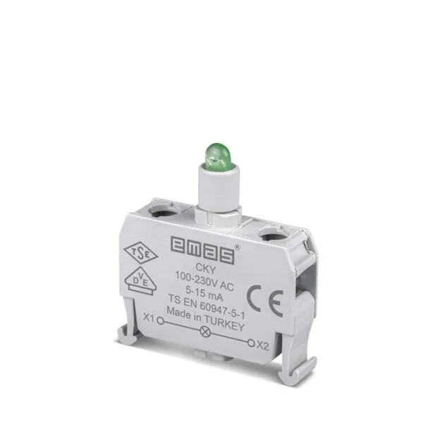 EMAS C Sinyal Yeşil LED'li Kutuluk 100-230 V AC