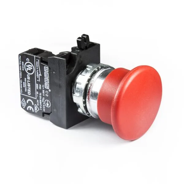 EMAS C Somunlu Metal Mantar Buton Kırmızı