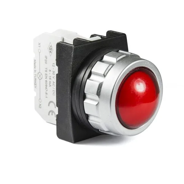 EMAS H LED'li Sinyal Lambası Kırmızı 12-30V AC/DC