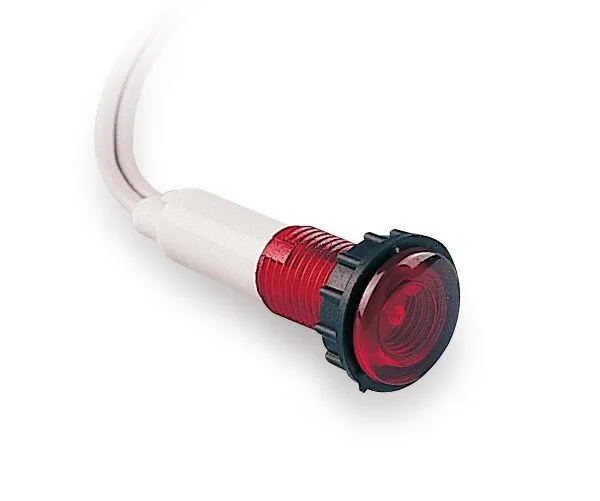 EMAS Sinyal LED'li 10MM 24 V Kırmızı 12.5 CM Kablo