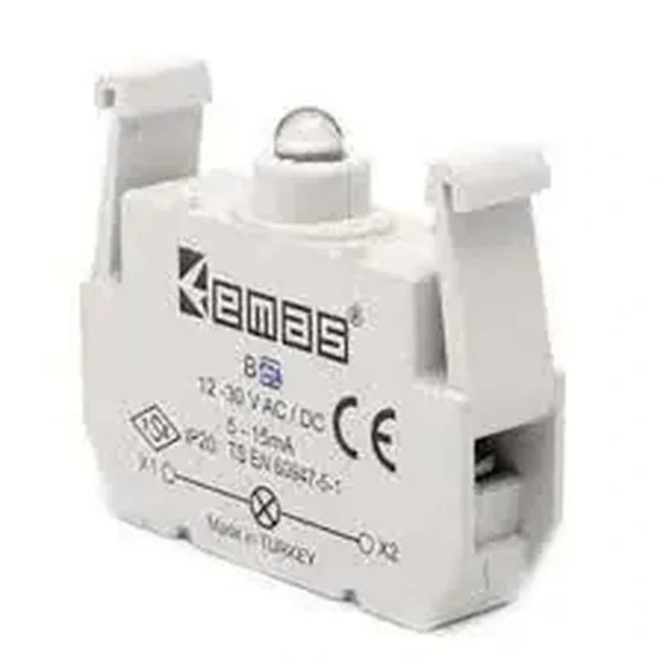 EMAS 12-30VAC-DC Sinyal Sarı Ledli Blok B8