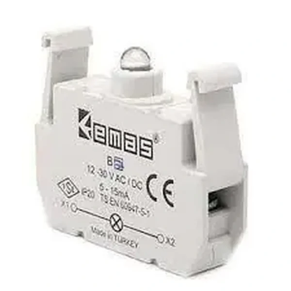 EMAS 12-30VAC-DC Sinyal Yeşil Ledli Blok B9