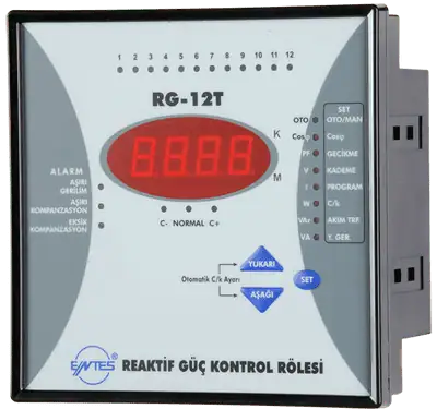 ENTES RG-12T 144X144 220VAC REAKTİF GÜÇ KONTROL RÖLESİ 8699421406090