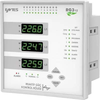 ENTES 12 Kademe Reaktif Röle 3 Faz 3 Akım Trafolu M3682