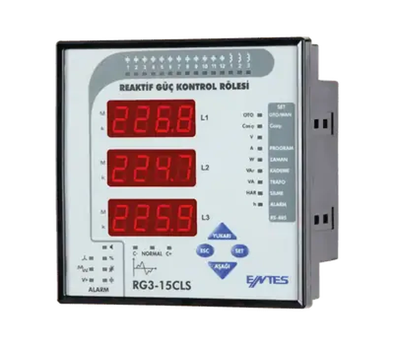 ENTES RG3-15CLS 144X144 220VAC Reaktif Güç Kontrol Rölesi