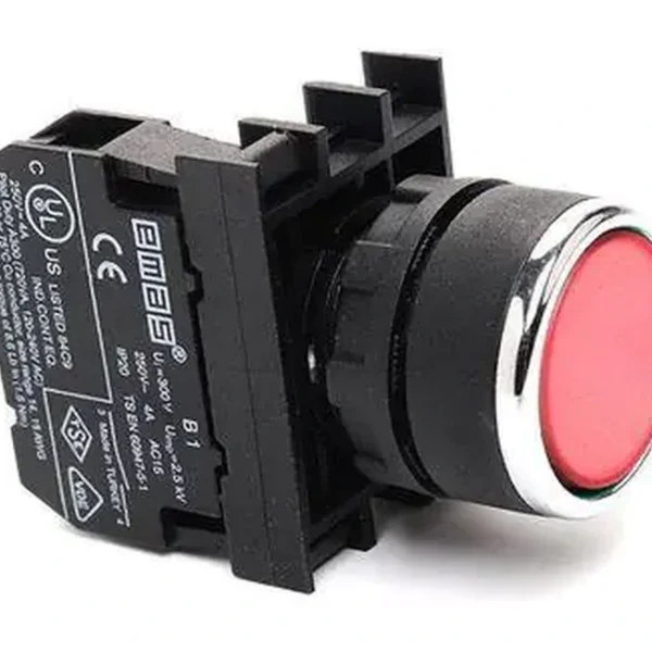 EMAS 22MM Buton Çift Dev Kırmızı B102DK — Kumanda Butonları ve Sinyal Lambaları
