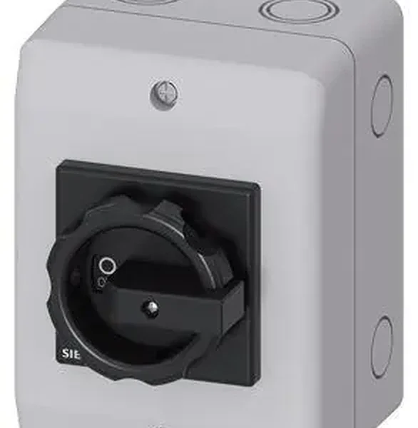 Siemens 25A, 9,5 kW 3LD2 Kutulu Tip Pako Şalter IP65 Tahrik Kolu Siyah
