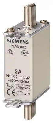 Siemens 2A Boy 000 Genişlik 21MM Steatit Seramik Gövdeli Nh-bıçaklı Sigorta Buşonu