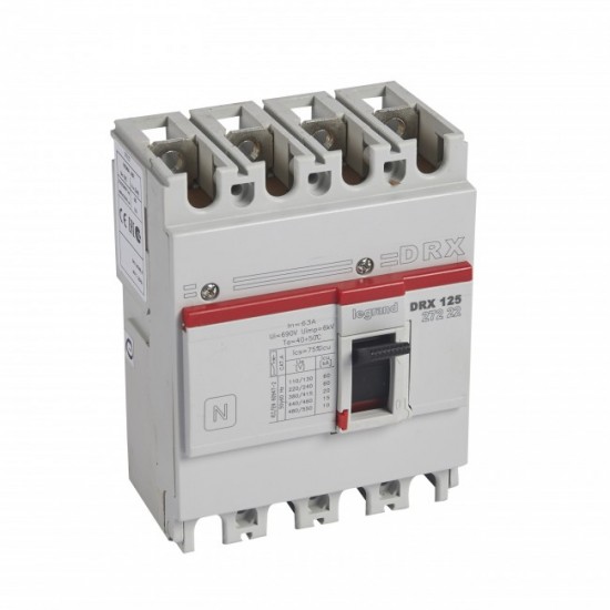 LEGRAND DRX 125 TM 4 KUTUPLU 20KA 63A SABİT TİP KOMPAKT ŞALTER