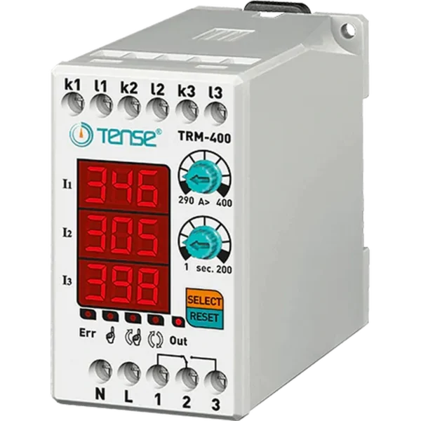 Tense TRM-400 290A-400A Dijital Termik Röle — Termik Röleler