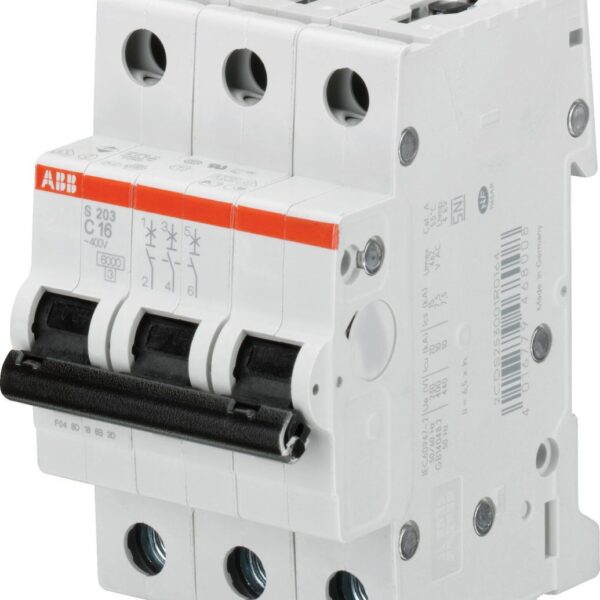 S203-C16 3*16A C tipi 6kA otomatik sigorta