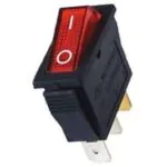 EMAS Anahtar 30*11 mm Siyah Gövdeli Kırmızı 0-1 Işıklı A21B1K11