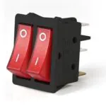 EMAS Anahtar 30*22 mm Siyah Gövde 1NO+1NO Ter.kırmızı 0-1 Işıklı A12B1K11