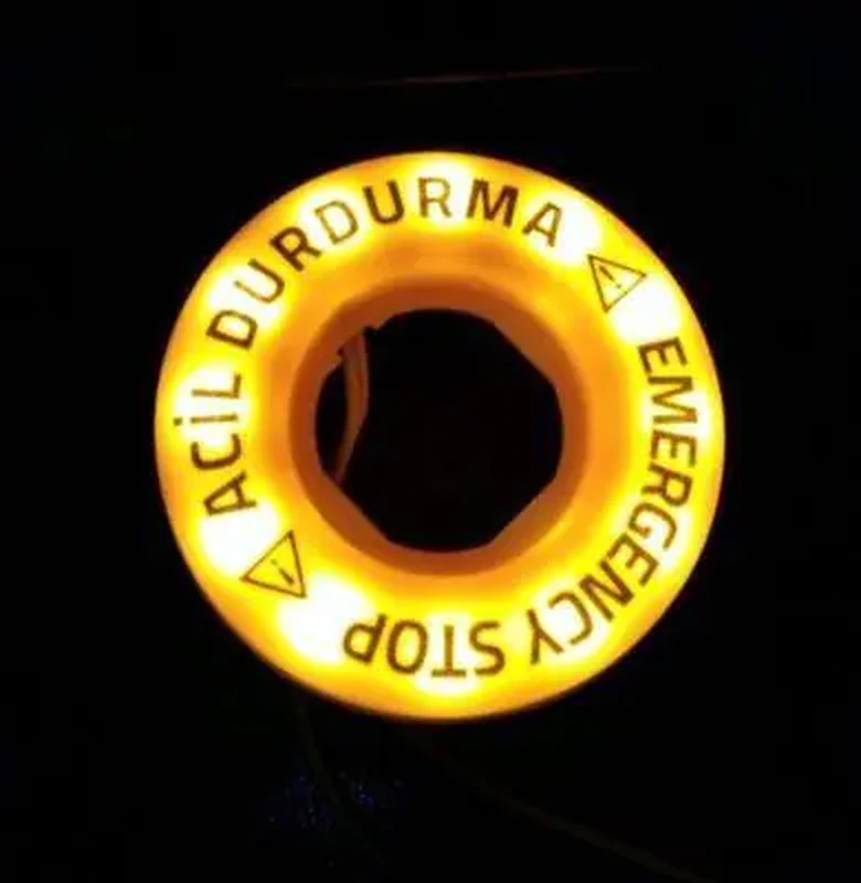 EMAS BET60LED1 24V Plastik Etiket Ledli Acil Stop 60MM