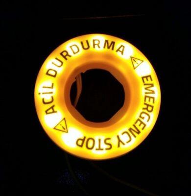 EMAS BET60LED1 24V PLASTİK ETİKET LEDLİ ACİL STOP 60MM