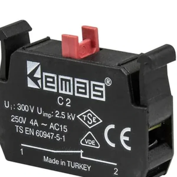 EMAS C Kont.bl. Stop 1 NC Butonluk C2 — Kumanda Butonları ve Sinyal Lambaları