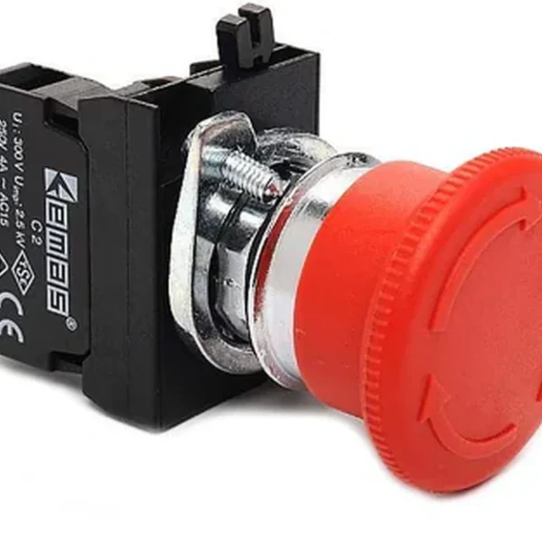 EMAS C Metal Mantar Buton 1NK CM200E — Acil Stop Butonları
