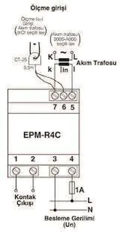ENTES Epm-R4C CT25 220VAC T/ı Elektronik Ampermetre