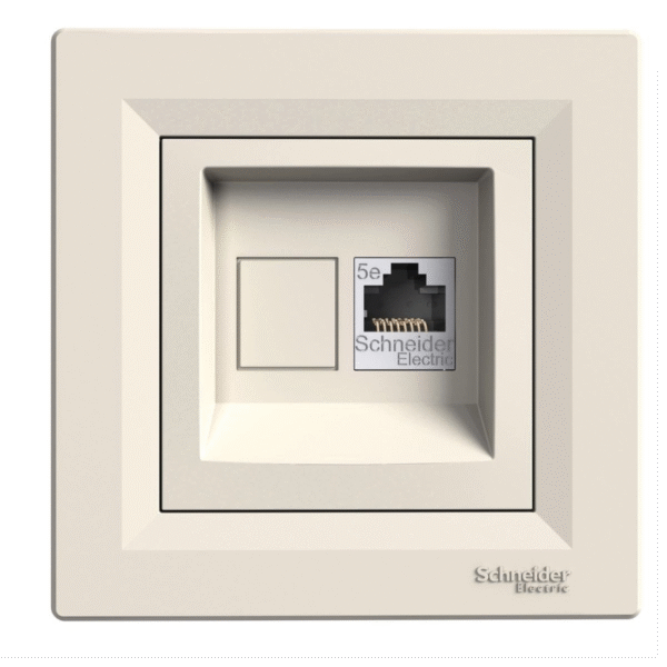 SCHNEIDER ELECTRIC EPH4370523 ASFORA KREM TEKLİ RJ45 KONNEKTÖRSÜZ DATA PRİZİ 3606480987335