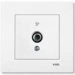Vıko Karre Beyaz Uydu Prizi F Konnektör