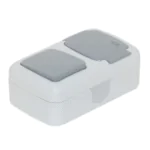 Tp Electric Nemliyer Çift Yollu Anahtar+KAPAKLI Topraklı Priz (Yatay)