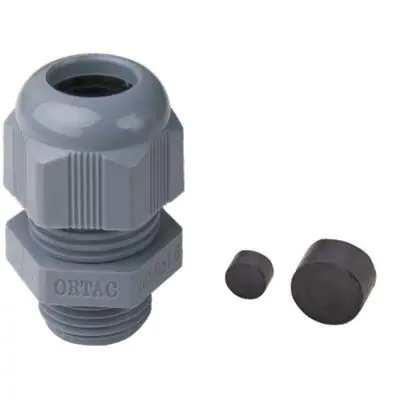 Ortaç PG21 Kapalı Contalı Etanj Tip Kablo Rakoru (Açıkgri,Somunlu) OR0118