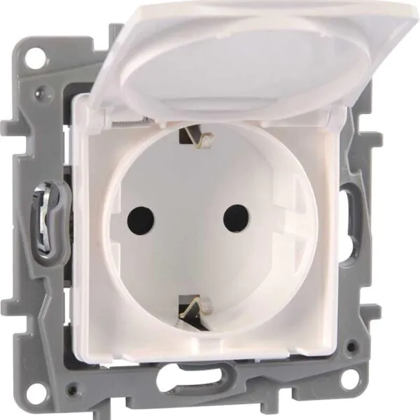 Legrand 768118 Raventi Beyaz Kapaklı Topraklı Priz