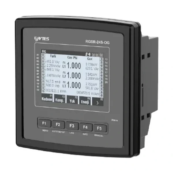 Entes RGSR-24S-OG 144X144 85V-300V AC/DC Grafik Lcd’li T/i Reaktif Güç Kontrol Rölesi — Röle