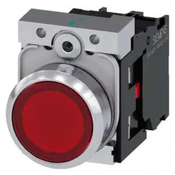 Siemens Komple Işıklı Yay Dönüşlü Butonlar Kırmızı 24VAC/DC 1NC Sirius Act Metal