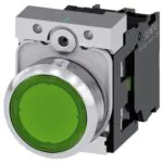 Siemens Komple Işıklı Yay Dönüşlü Butonlar Yeşil 24VAC/dc 1NO Sirius Act Metal
