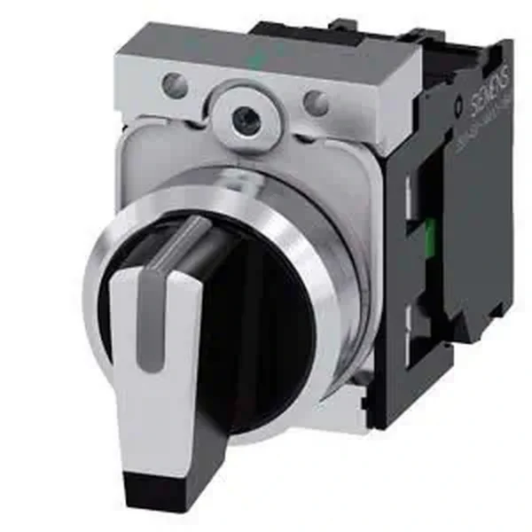 Siemens 1-0-2 Pozisyonlu Işıklandırılabilir Yay Dönüşlü Mandal Buton 1NO Sirius Act Metal