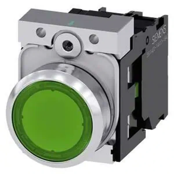 Siemens Sirius Act Metal Komple Işıklı Yay Dönüşlü Butonlar Yeşil 230VAC 1NO