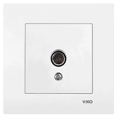 Vıko TV Prizi Sonlu Karre Beyaz (Çerçevesiz)