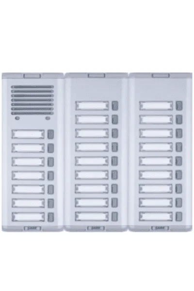 Şark Fotoselli Hoparlörlü Alüminyum Zil Butonu Üç Sıra  (Mavi LED) 33'lühoparlörlü Alüminyum Zil Butonu