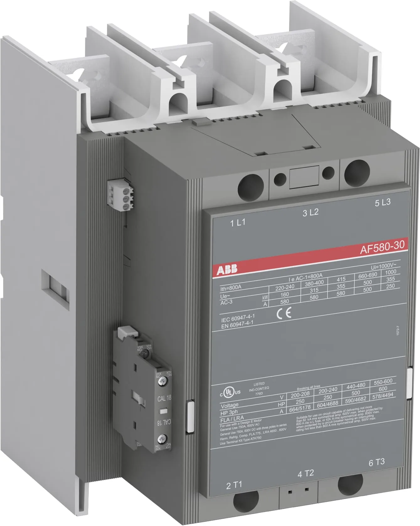ABB AF580-30-11 100-250VAC/dc 580A 3P Kont. 1NA+1NK ABB AF580-30-11 100-250VAC/dc 580A 3P Kont. 1NA+1NK
