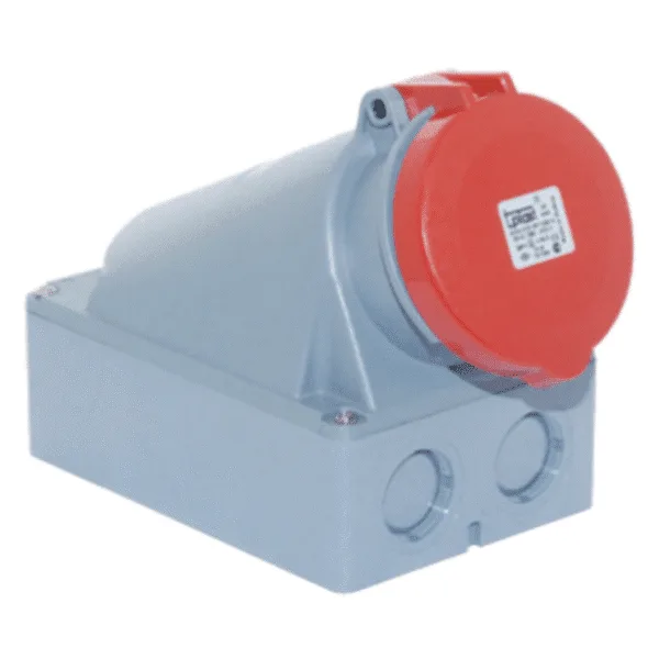 Tp Electric Yaylı Kapaklı Duvar Prizi Eğik 5X63A IP44