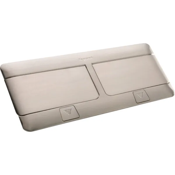 Legrand 054023 8 (2x4) modül Donatılabilir masa veya döşeme altı buat satine çelik renk