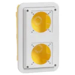 Legrand 057721 IP55 korumalı P17 pano tipi 16A prizler için ikili sıva altı kutu