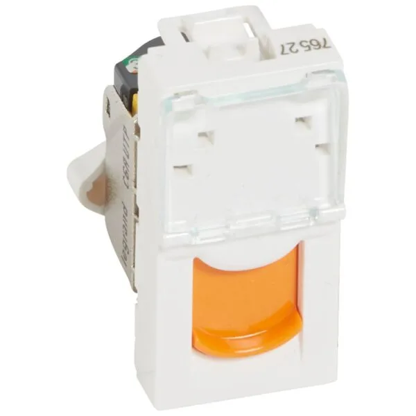Legrand 076527 RJ45 CAT6A Utp, 1 Modül, Beyaz, Turuncu Shutter
