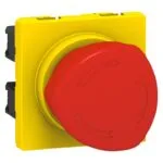 Legrand 076602 Acil Durum Anahtarı, 3A, 250V~, NA+NK Kontak, 1/4 Tur, 2M, Kırmızı/Sarı