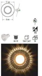 Cata CT-6639 İpek Led Çerçeveli Dekoratif Cam Spot Boş Kasa