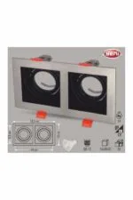 Cata CT-5226 Pars Kare İkili Spot Kasası Spot Satin Renk Boş Kasa