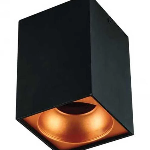 Cata CT-5420 Bergama Sıva Üstü Spot Kasası Armatürü GU-10 Duy Siyah+Bakır Kasa