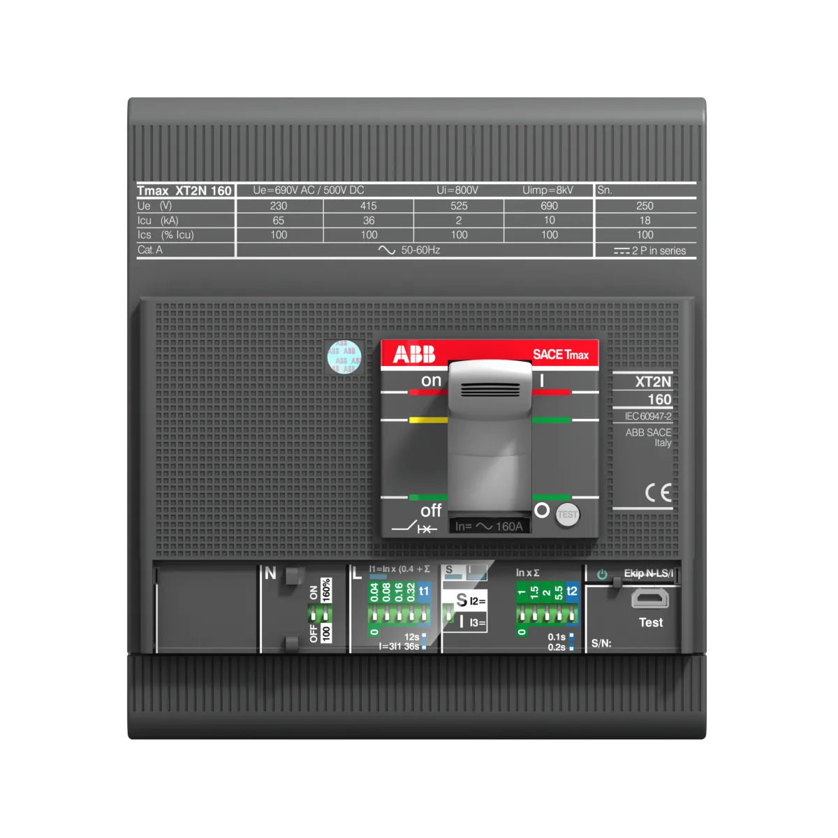 1SDA067095R1.png ABB XT2N 160A 36KA 4P Ekipls/ı Sabit Tip Şalter 1SDA067095R1