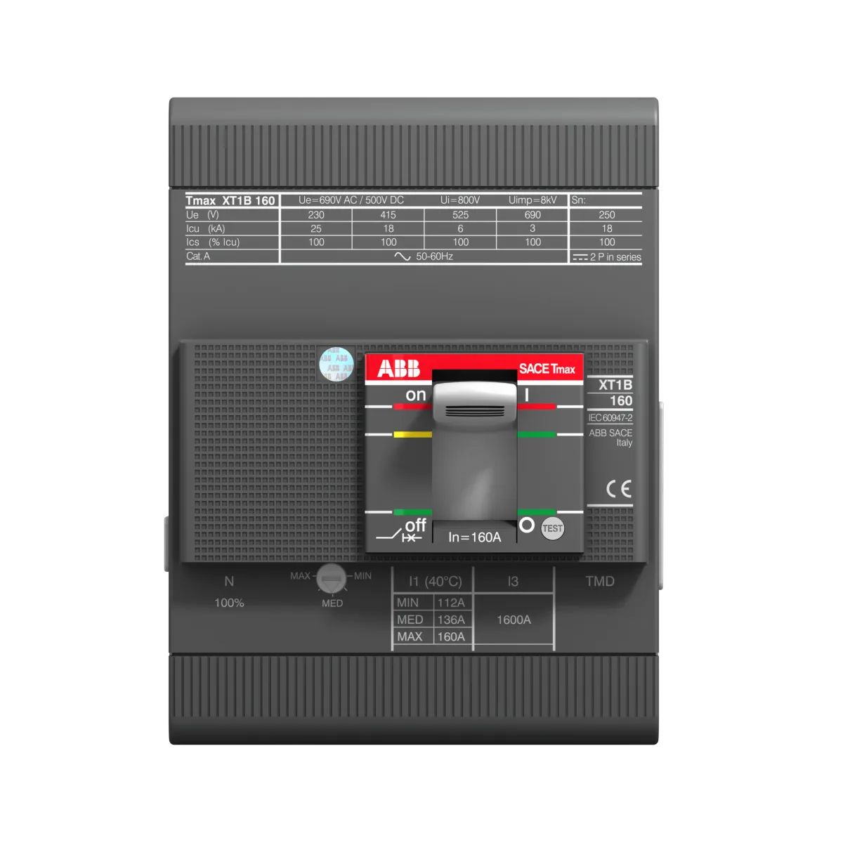 1SDA067445R1.png ABB XT1S 125A 50KA 4P Termik Manyetik Sabit Tip Şalter 1SDA067445R1