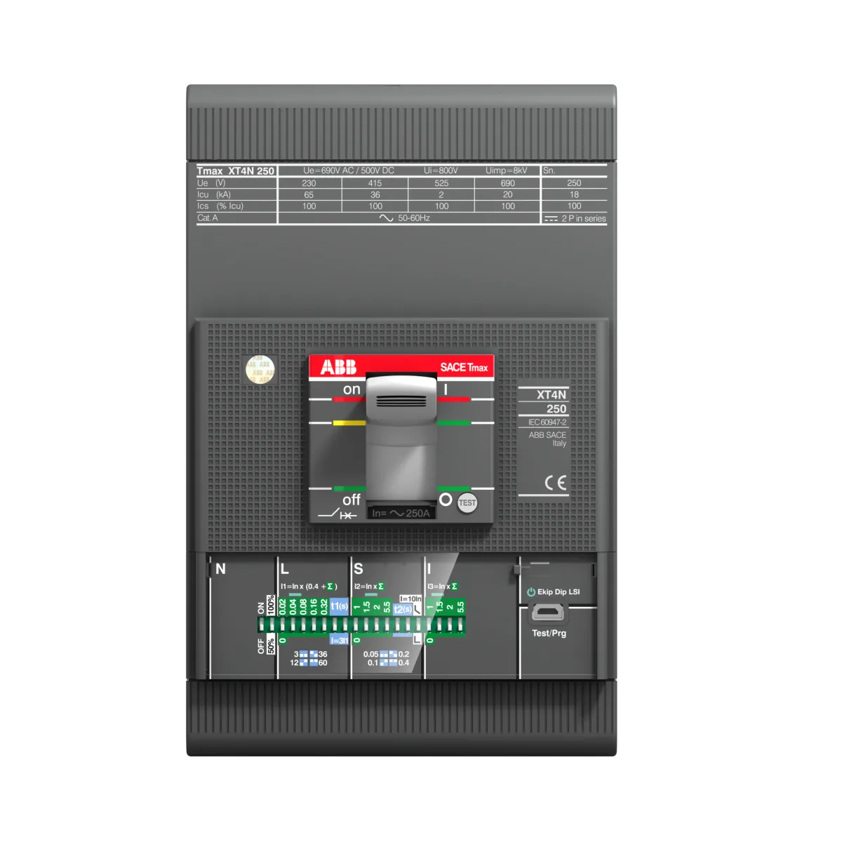 1SDA068126R1.png ABB XT4N 250A 36KA 3P Ekip Ls/ı Sabit Tip Şalter 1SDA068126R1